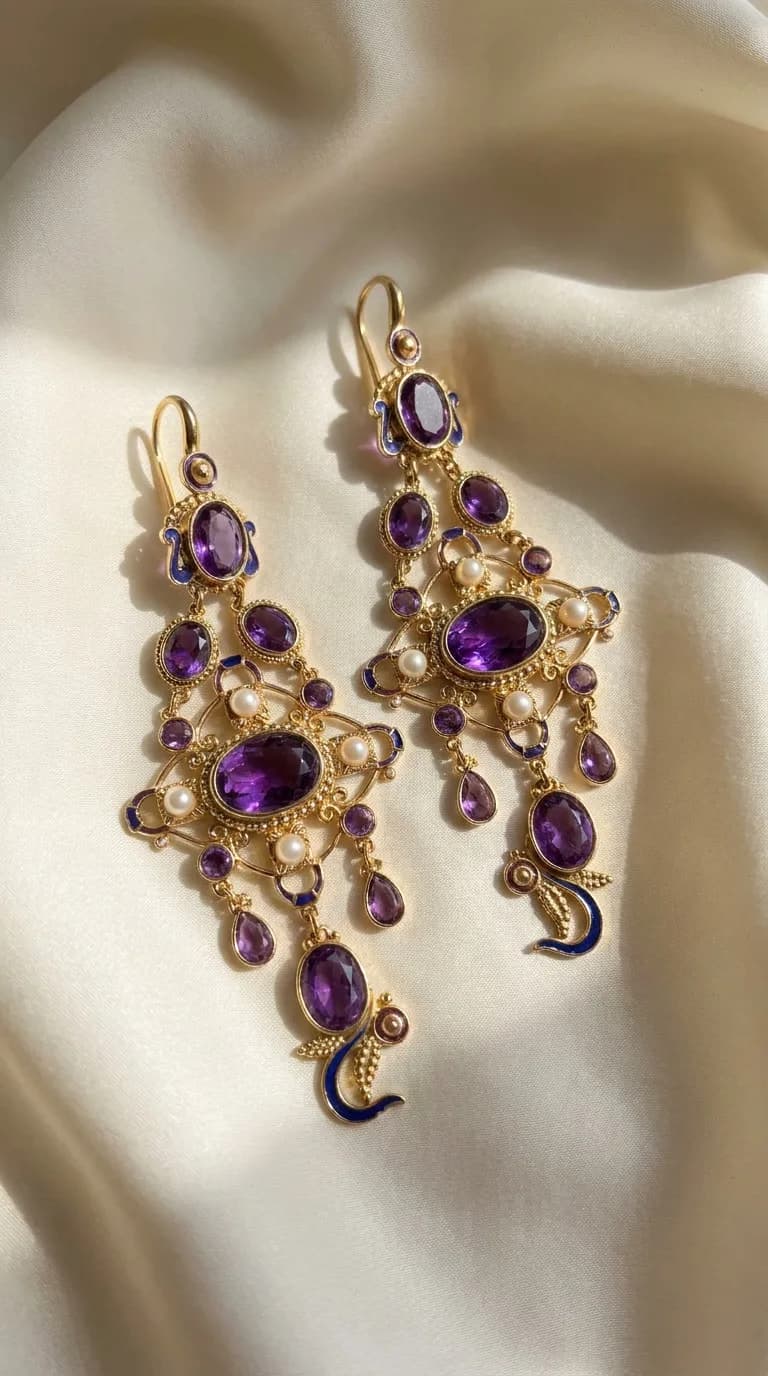 Pendientes Imperial - Amatista violeta