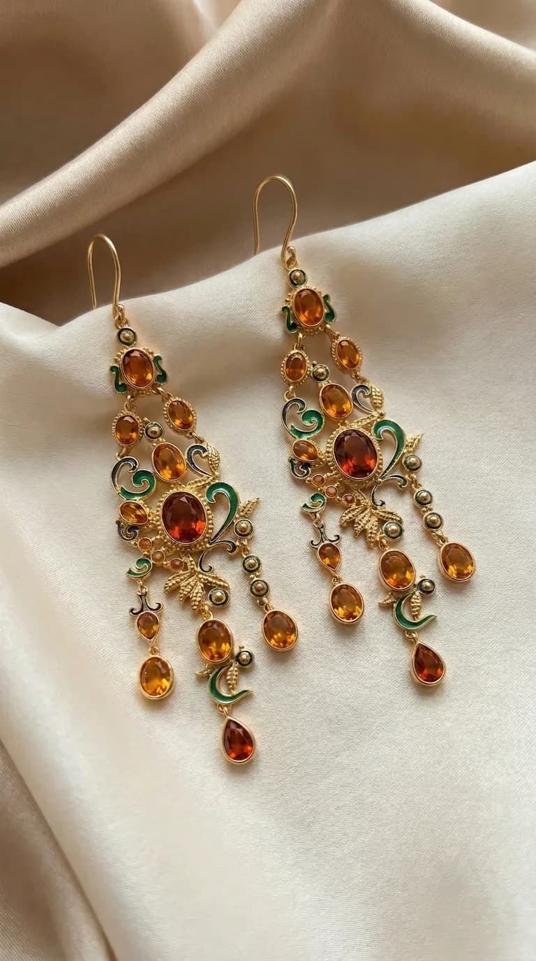 Pendientes Ámbar Dorado
