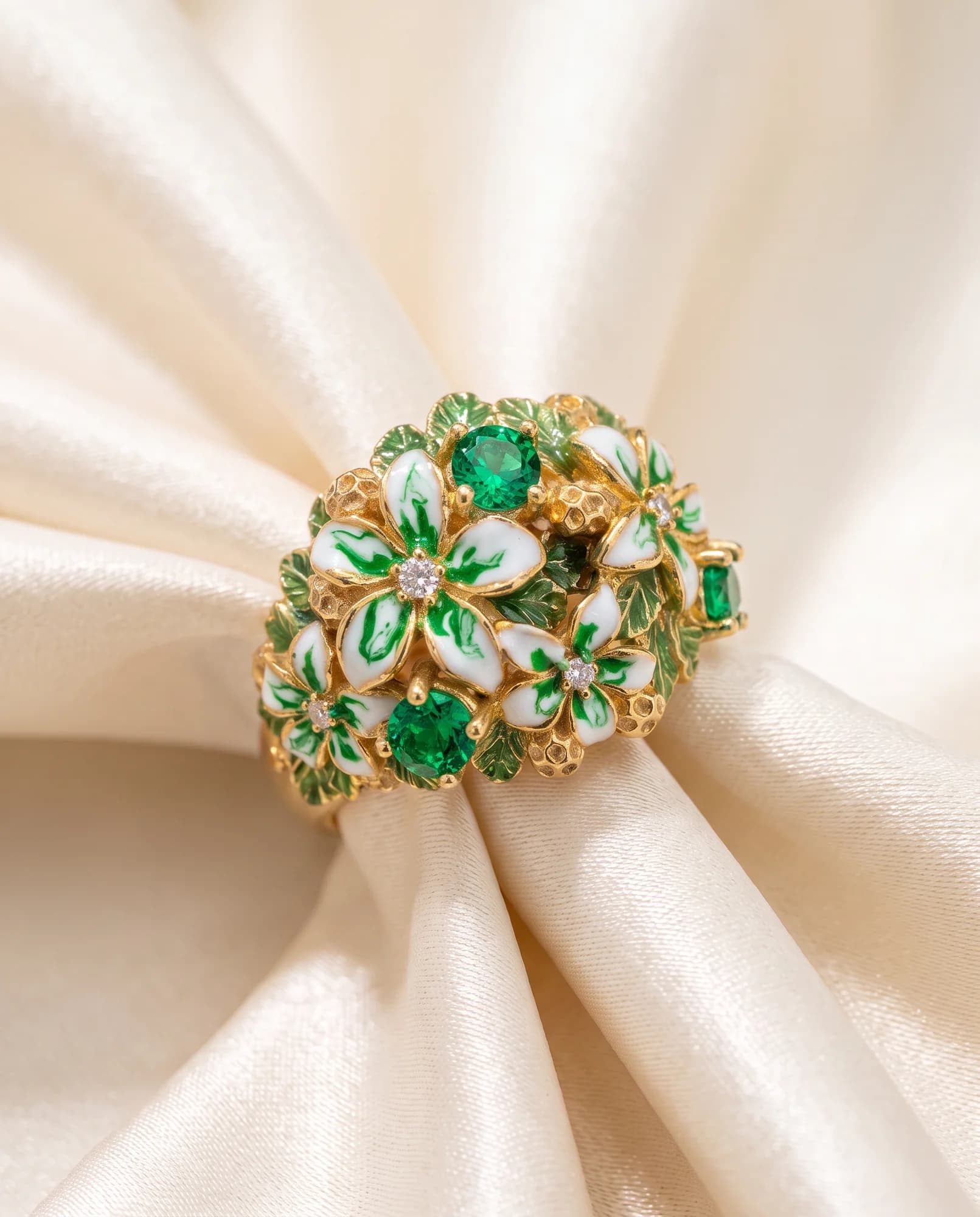 Anillo Flora Grande, Verde