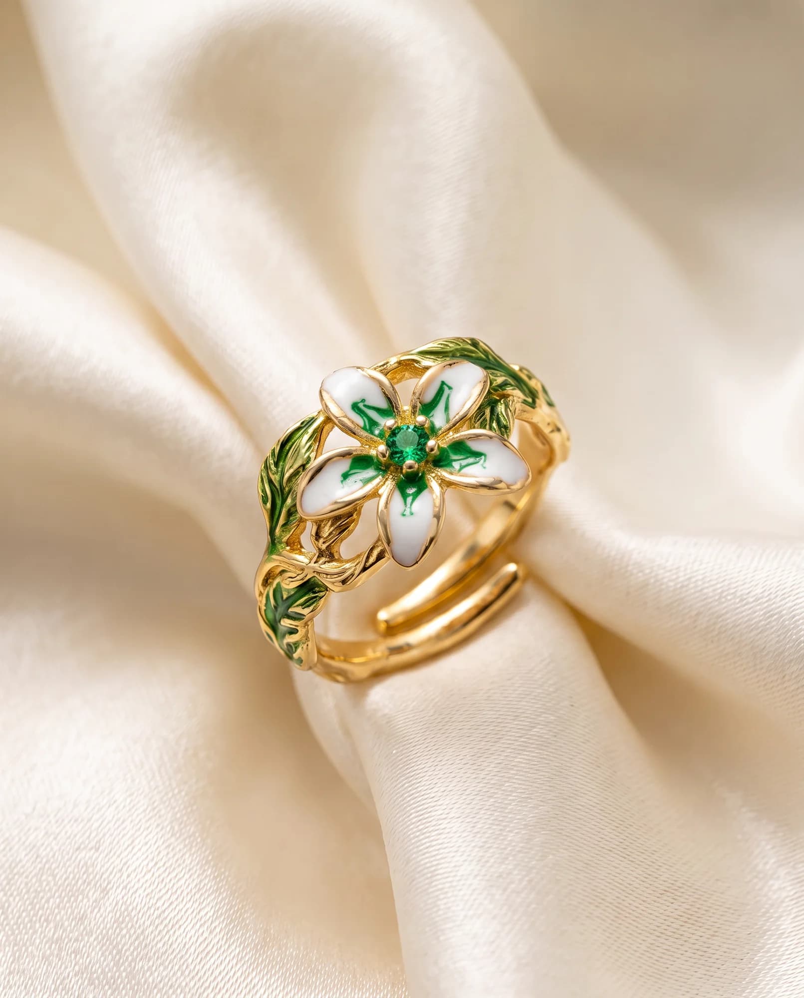 Anillo Flora Mini, Verde