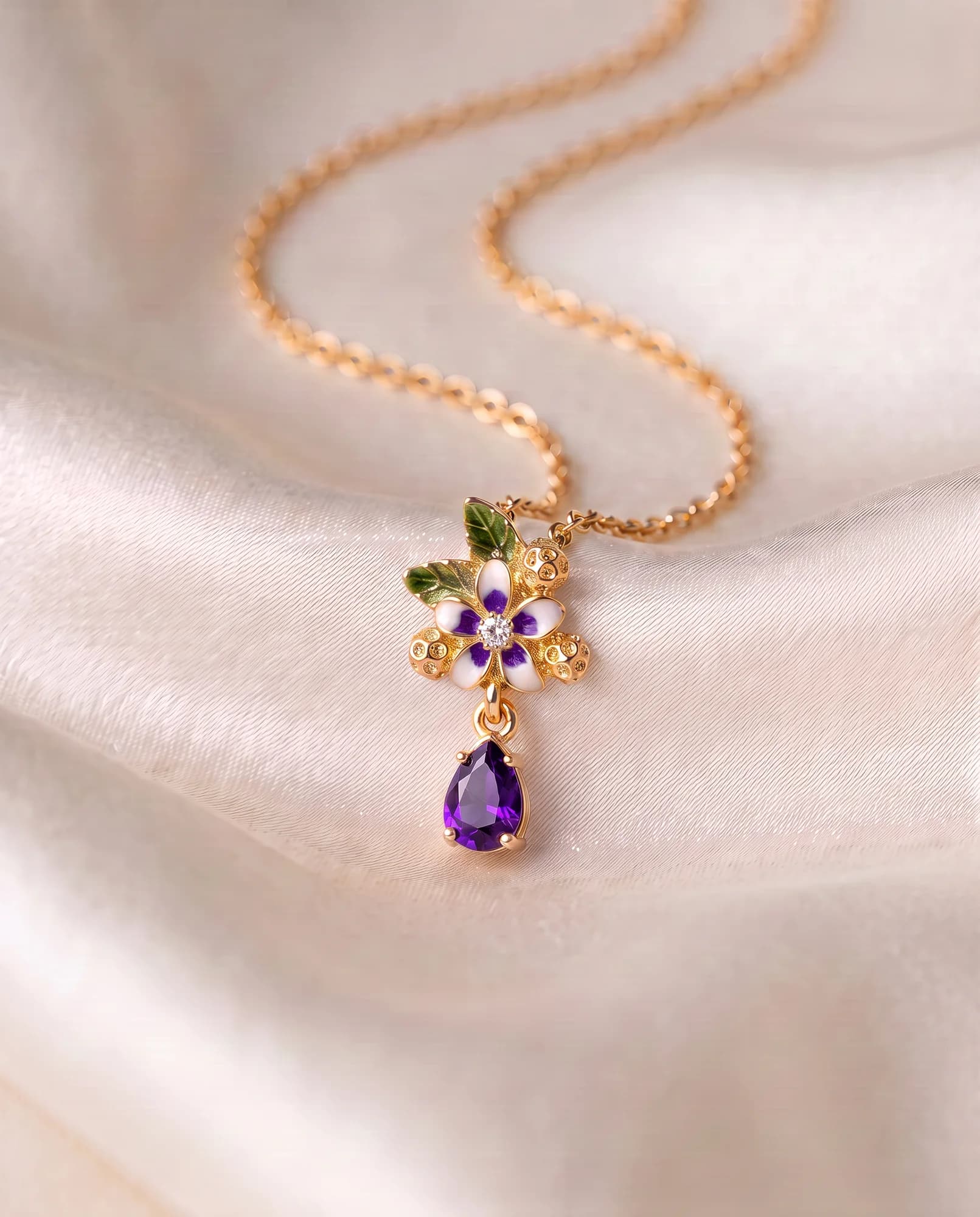 Collar Flora Mini, Violeta