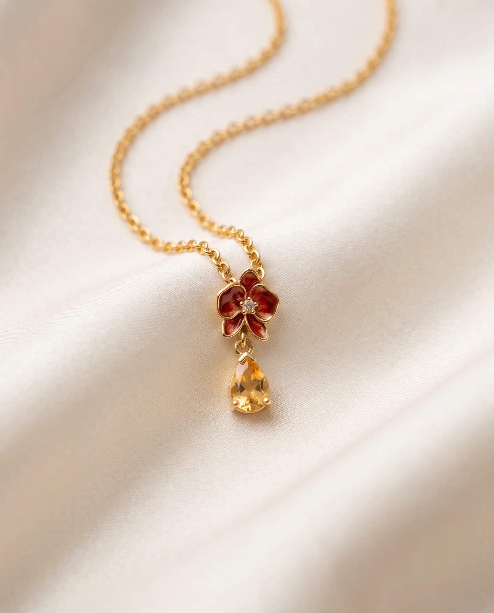 Collar Orquídea, Ámbar