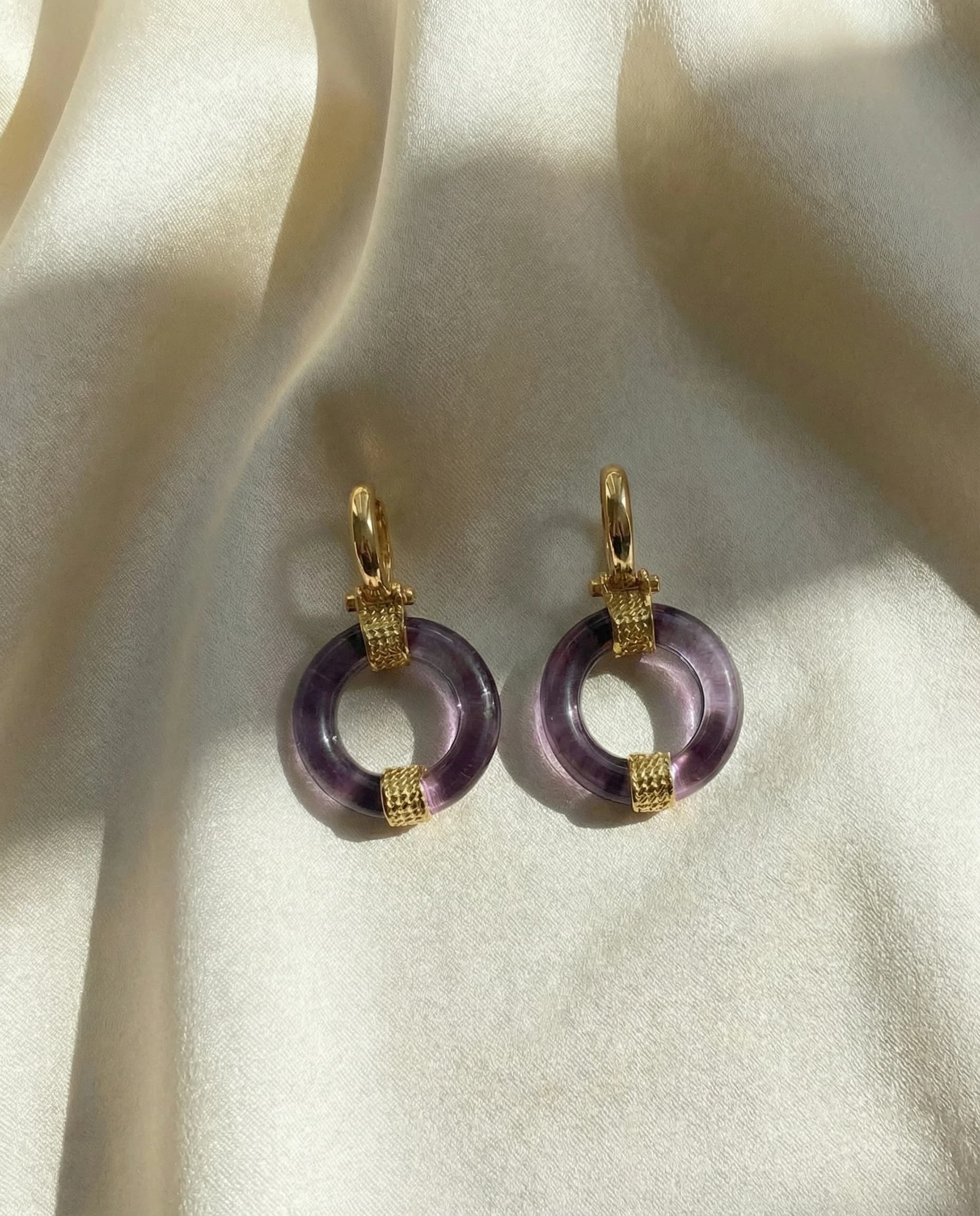 Pendientes Órbita - Amatista violeta