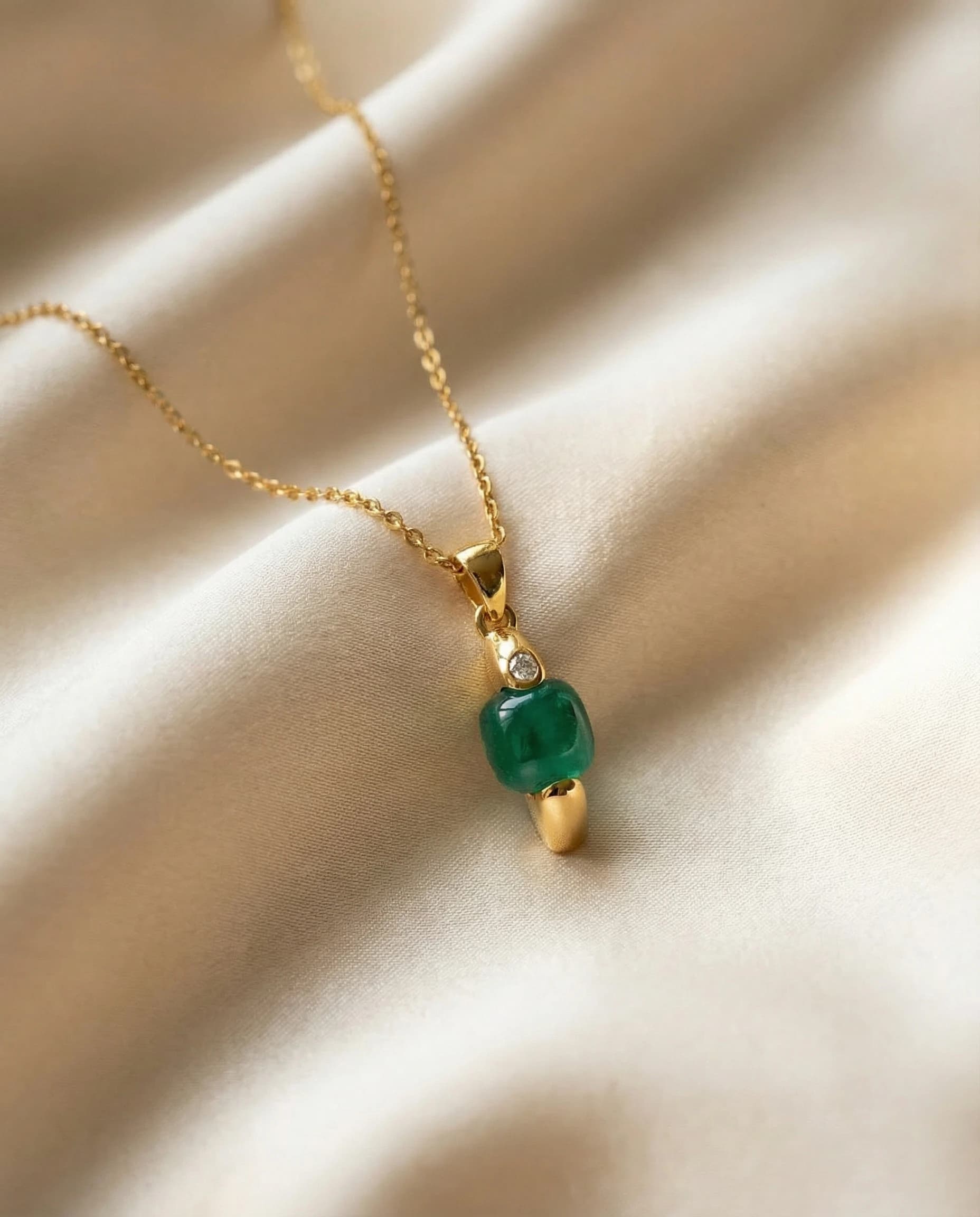 Collar Gemma - Verde, Oro amarillo