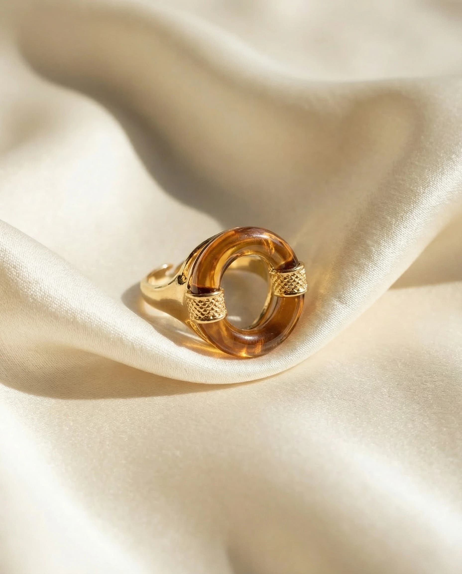 Anillo Órbita - Ámbar naranja