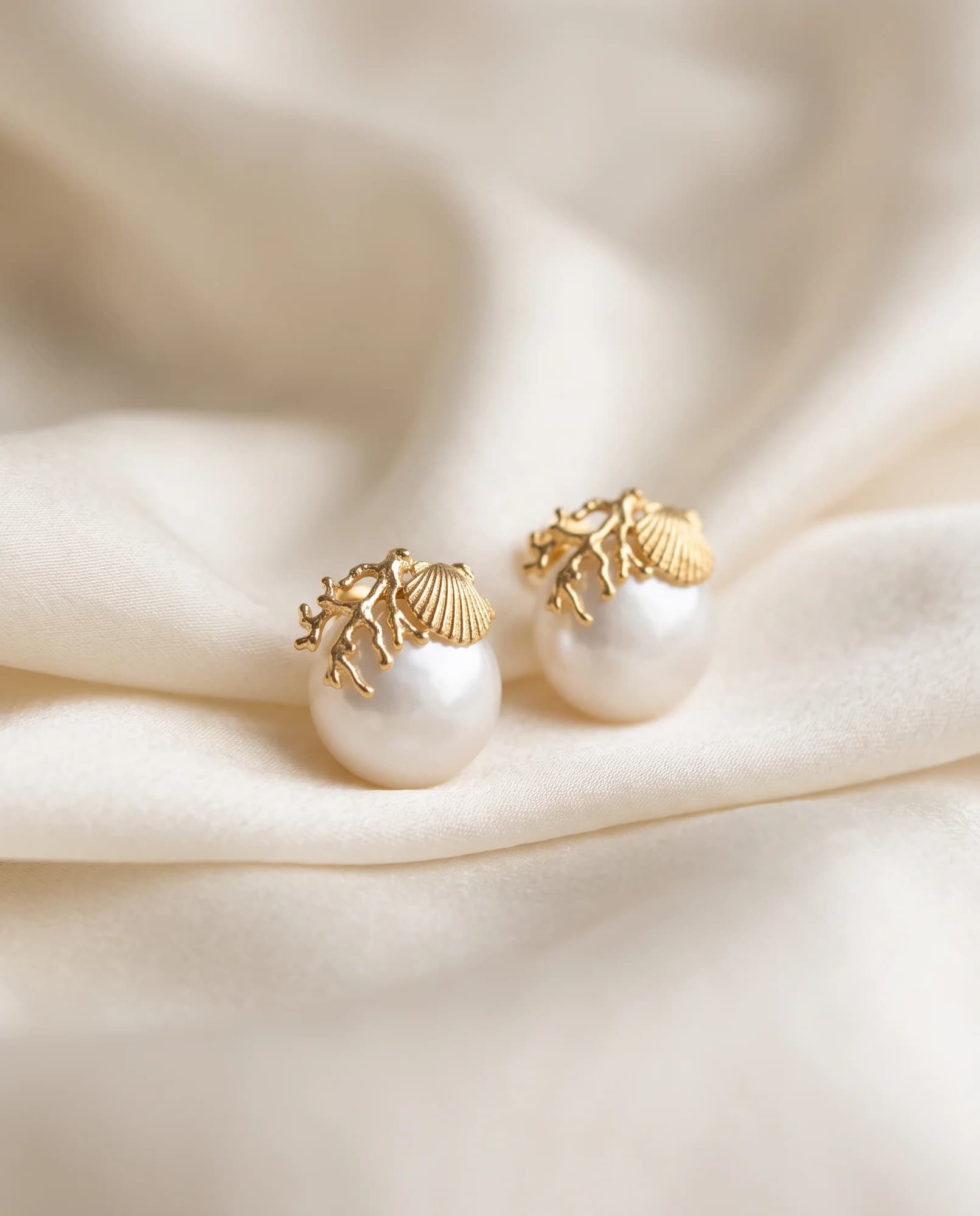 Pendientes Concha, Oro amarillo