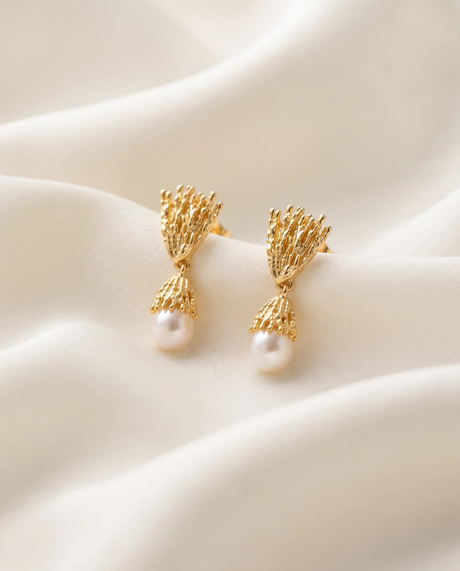 Pendientes Coral, Oro amarillo