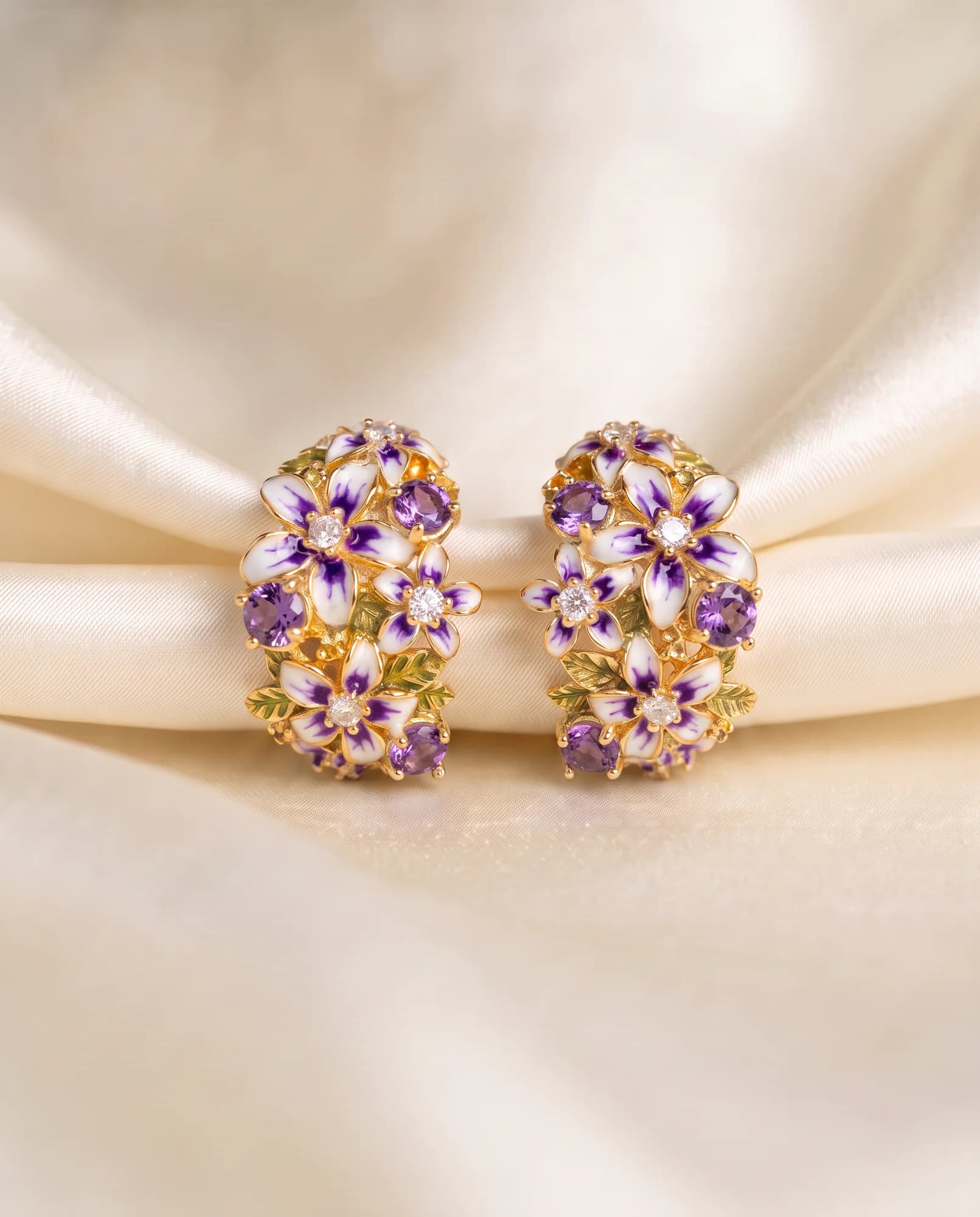 Pendientes Flora Grande, Violeta