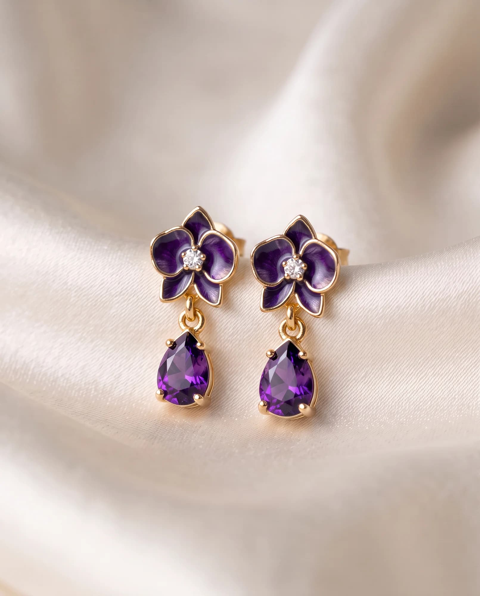 Pendientes Orquídea, Violeta