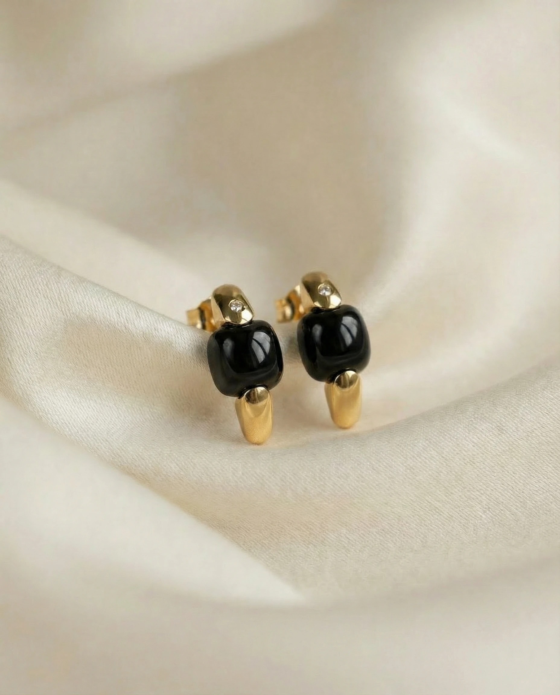 Pendiente Gemma - Ónix negro, Colección Gemma · vista 1