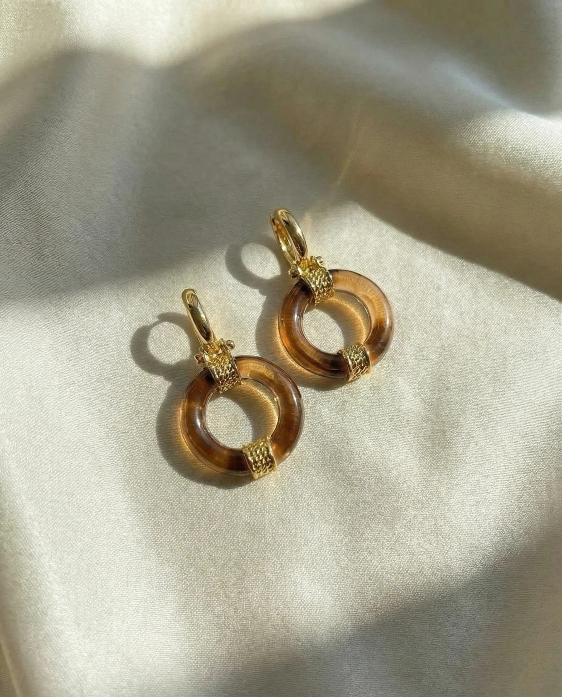 Pendientes Órbita - Ámbar naranja, Colección Órbita · vista 1