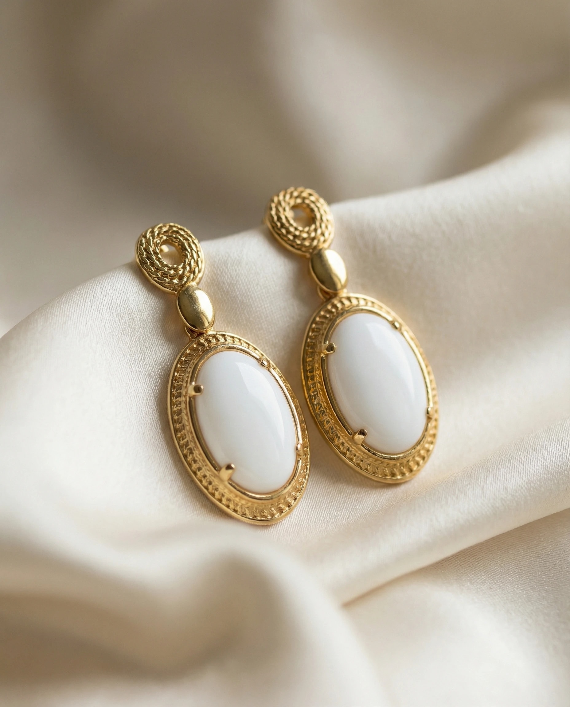 Pendientes Etruria - Piedra blanca, Colección Etruria · vista 3