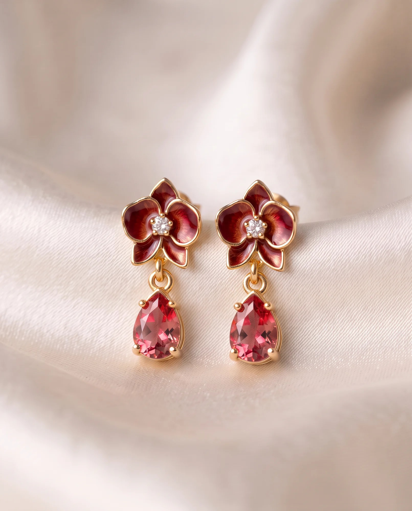 Pendientes Orquídea, Colección Orquídea · vista 1