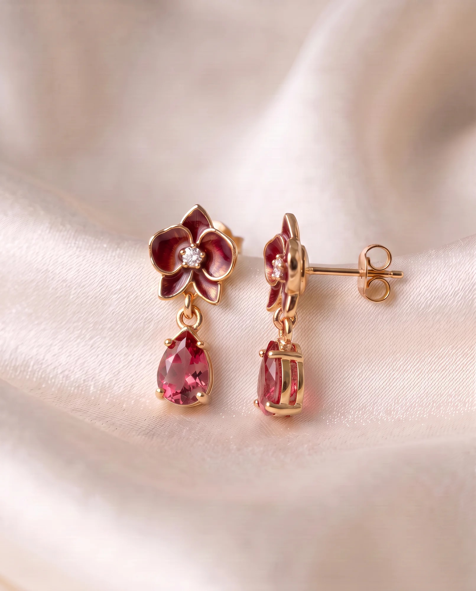 Pendientes Orquídea, Colección Orquídea · vista 2
