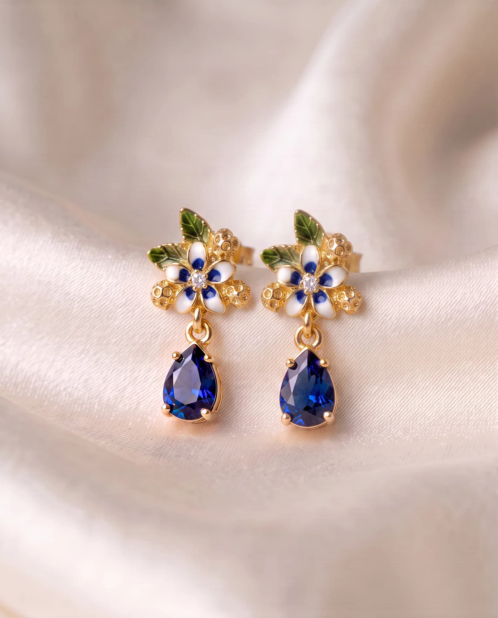 Pendientes Flora Mini, Azul