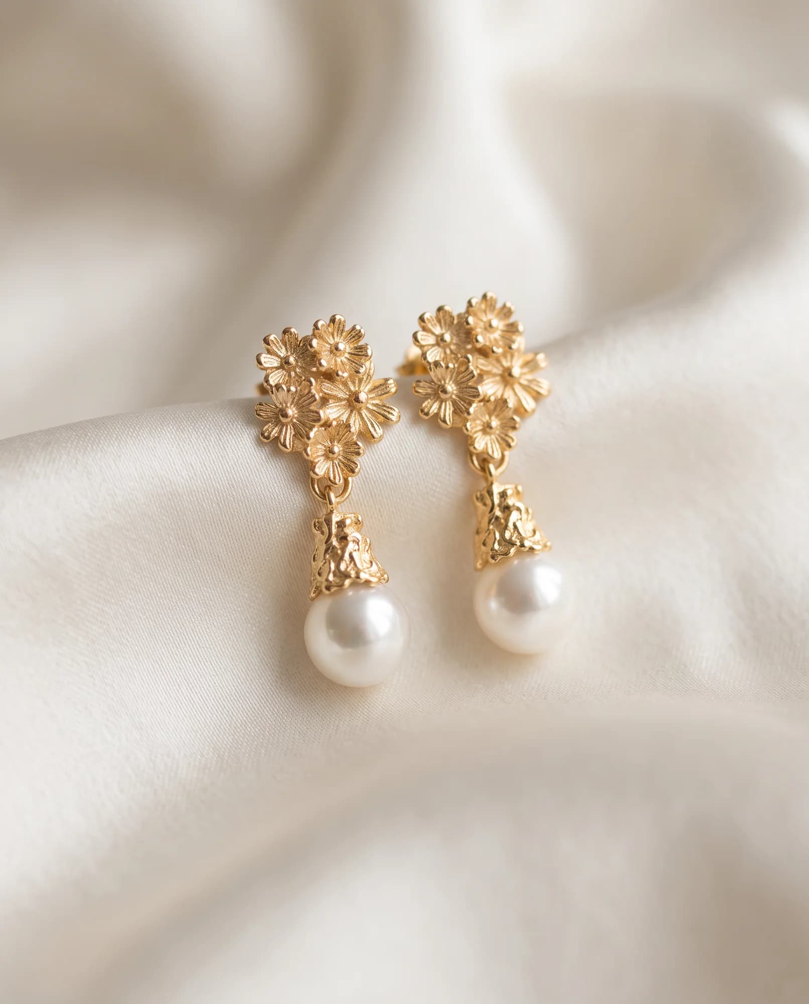 Pendientes Margarita Grande, Oro amarillo